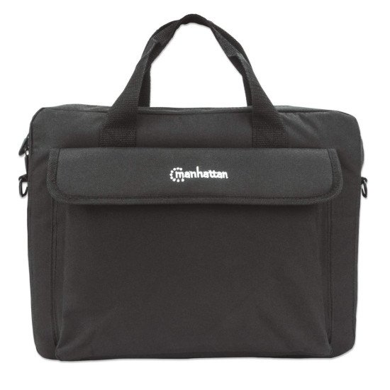 Manhattan Sacoche London pour PC portable 14,1", chargement par le haut, noir, ÉCONOMIQUE, poche accessoires, bandoulière amovible, garantie 3 ans