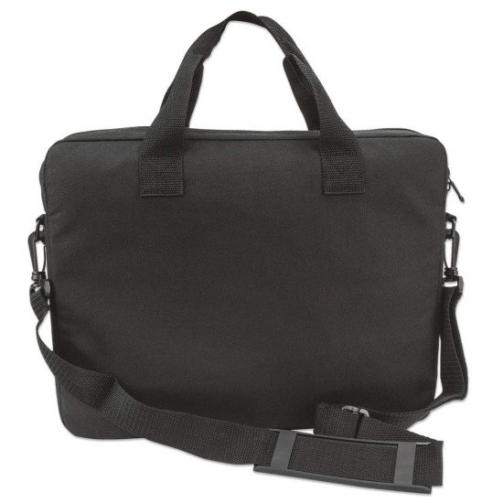 Manhattan Sacoche London pour PC portable 14,1", chargement par le haut, noir, ÉCONOMIQUE, poche accessoires, bandoulière amovible, garantie 3 ans