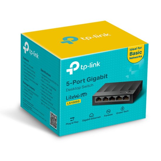 TP-LINK LS1005G commutateur réseau Non-géré Gigabit Ethernet (10/100/1000) Noir