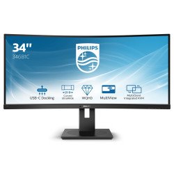 Philips B Line 346B1C/00 écran PC 34" 3440 x 1440 pixels WQHD LCD Incurvé Mat Noir