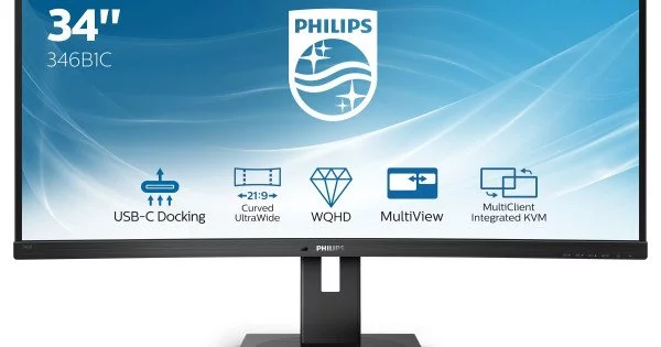 Philips 346B1C : un écran ultralarge incurvé de 34 pouces pensé