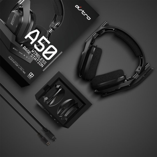 ASTRO Gaming A50 + Base Station Casque Sans fil Arceau Jouer Noir, Argent