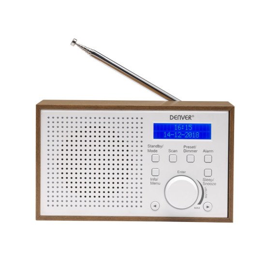 Denver DAB-46WHITE Radio portable Internet Analogique et numérique Marron, Blanc