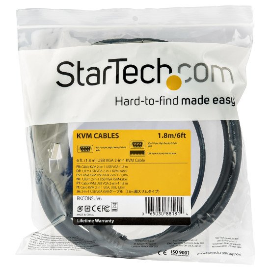 StarTech.com Câble switch KVM USB VGA de 3 m pour consoles