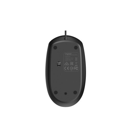 Rapoo N100-BK souris Ambidextre USB Type-A Optique 1600 DPI