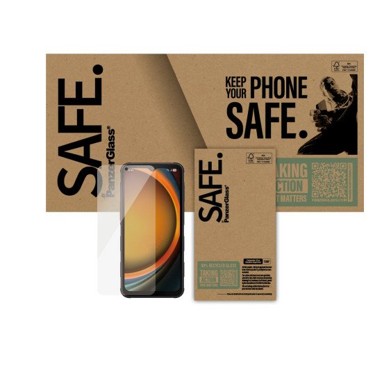 PanzerGlass SAFE. by ® Screen Protector Samsung Galaxy Xcover7 Pro | Xcover7 | Xcover6 Pro | Ultra-Wide Fit Protection d'écran transparent 50 pièce(s)