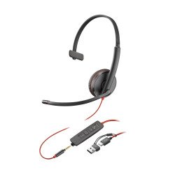 POLY Blackwire 3215 Casque Avec fil Arceau Bureau/Centre d'appels USB Type-A Noir POLY Blackwire 3215 Casque Avec fil Arceau Bureau/Centre d'appels USB Type-A Noir