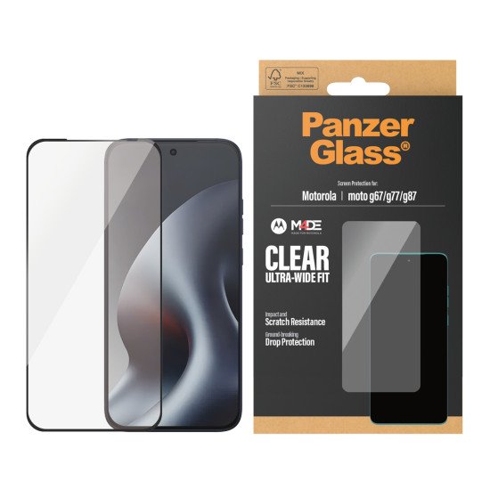 PanzerGlass ® Screen Protector Motorola Moto G77 | Moto G67 | Moto G86 | Ultra-Wide Fit Protection d'écran transparent 1 pièce(s)