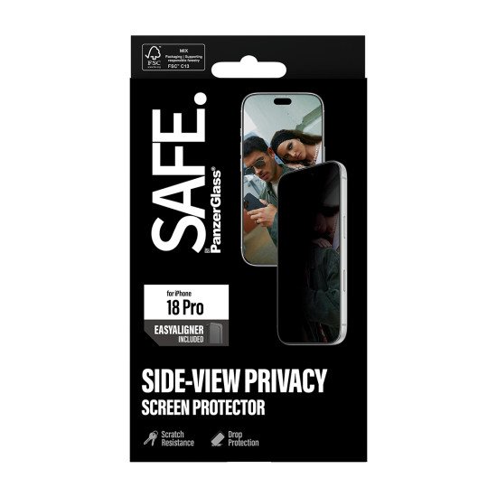 PanzerGlass SAFE. by ® Privacy Screen Protector iPhone 2026 Pro | Ultra-Wide Fit m. EasyAligner Protection d'écran transparent 1 pièce(s)