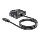 Manhattan Dock/hub combo USB-C & USB-A, 4 ports : 2x USB-A + 2x USB-C, 5 Gbit/s (USB 3.0), forme inclinée pour accès facile, Alimenté par USB (aucune alimentation externe requise)
