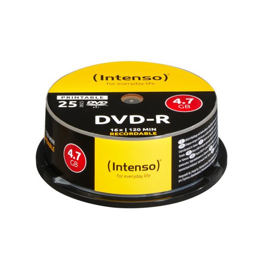 Intenso DVD-R 4.7GB, Printable, 16x 4,7 Go 25 pièce(s)