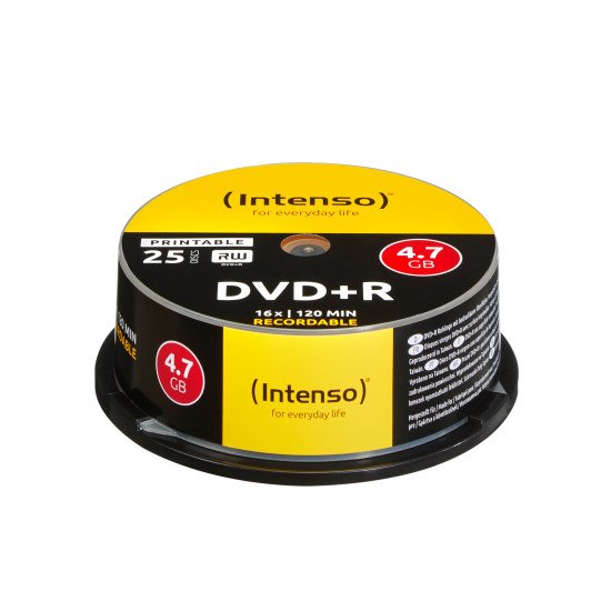 Intenso DVD+R 4.7GB, Printable, 16x 4,7 Go 25 pièce(s)