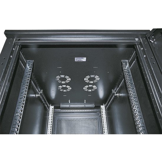 Intellinet Étagère fixe réglable 19", 1U, profondeur 750 mm, rails réglables de 750 à 950 mm, charge max. 20 kg, noire, garantie à vie