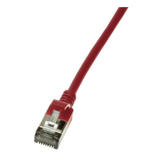 LogiLink Slim U/FTP câble de réseau Rouge 0,5 m Cat6a U/FTP (STP)
