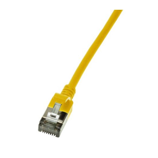LogiLink Slim U/FTP câble de réseau Jaune 0,5 m Cat6a U/FTP (STP)
