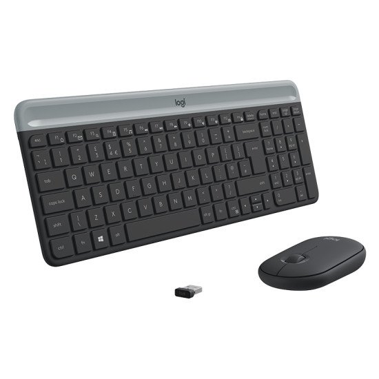 Logitech MK470 Slim Wireless Combo clavier RF sans fil QWERTY Espagnol Graphite
