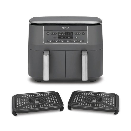 Ninja DZ300EU friteuse Double 7,6 L Autonome 2400 W Friteuse d'air chaud Gris Ninja DZ300EU friteuse Double 7,6 L Autonome 2400 W Friteuse d'air chaud Gris