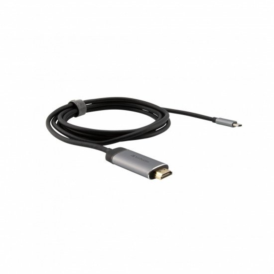 Verbatim 49144 câble vidéo et adaptateur 1,5 m USB C HDMI Noir, Argent