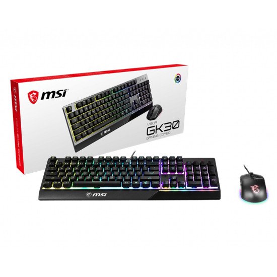 MSI S11-04DE601-CLA clavier Souris incluse Jouer USB QWERTZ Allemand Noir