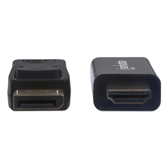 Manhattan Câble DisplayPort 1.1 vers HDMI, 1080p à 60 Hz, 1,8 m, mâle à mâle, DP avec verrouillage, non bidirectionnel, noir, garantie 3 ans