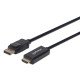 Manhattan Câble DisplayPort 1.1 vers HDMI, 1080p à 60 Hz, 1,8 m, mâle à mâle, DP avec verrouillage, non bidirectionnel, noir, garantie 3 ans