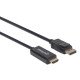 Manhattan Câble DisplayPort 1.1 vers HDMI, 1080p à 60 Hz, 1,8 m, mâle à mâle, DP avec verrouillage, non bidirectionnel, noir, garantie 3 ans