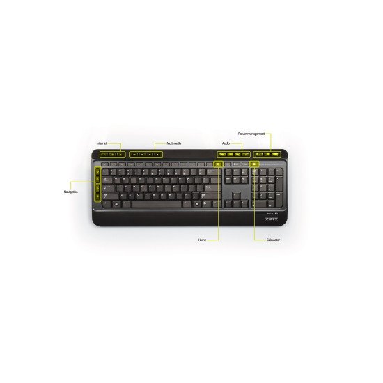 Port Designs 900901-US clavier Souris incluse Bureau RF sans fil QWERTY Anglais américain Noir