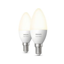 Philips Hue White Flamme - Ampoule connectée E14 - (pack de 2) Philips Hue White Flamme - Ampoule connectée E14 - (pack de 2)