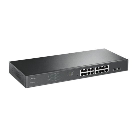 TP-LINK TL-SG1218MPE commutateur réseau Géré Gigabit Ethernet (10/100/1000) Noir Connexion Ethernet, supportant l'alimentation via ce port (PoE)