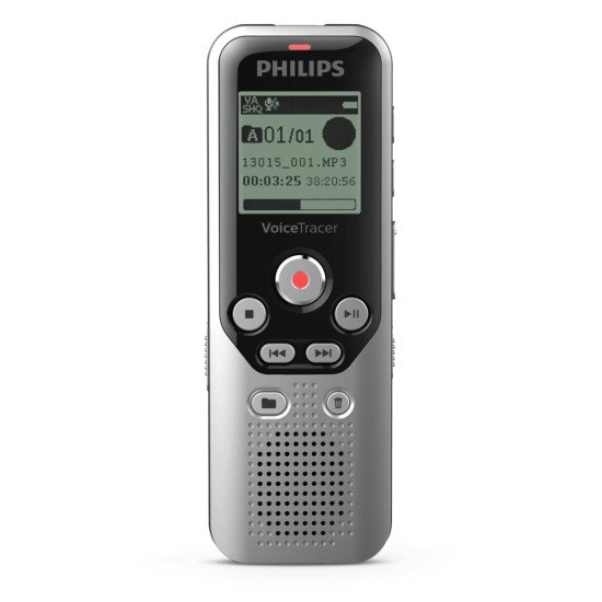 Philips DVT1250 dictaphone Mémoire interne + carte mémoire Noir, Gris