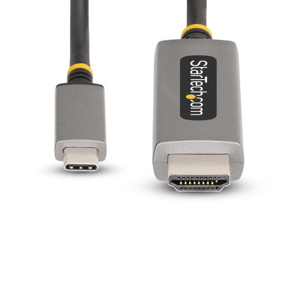 StarTech.com Câble Adaptateur USB-C vers HDMI de 2m, 8K 60Hz/4K 144Hz, HDR10 - Cordon USB Type-C vers HDMI 2.1 - Compatible USB-C DP Alt Mode/USB4/Thunderbolt 3/4 - Câble de Conversion Vidéo pour PC Portable