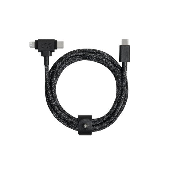 Native Union Belt Cable Duo câble USB 1,5 m USB C USB C/Lightning Noir