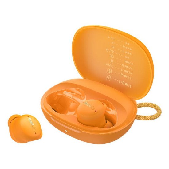 Belkin SoundForm Isolate Casques Sans fil Ecouteurs Appels/Musique/Sport/Au quotidien USB Type-C Bluetooth Orange