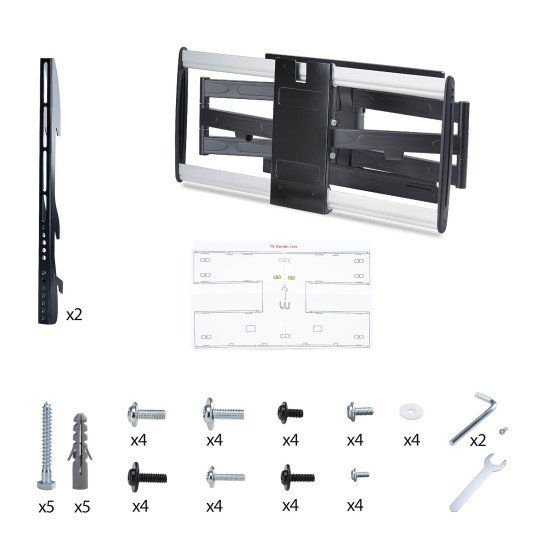 StarTech.com Support Mural Articulé Ultra Fin pour Téléviseurs à Écran Plat Jusqu'à 65" et 45kg, VESA 600x400, Conforme TAA, Profil Bas