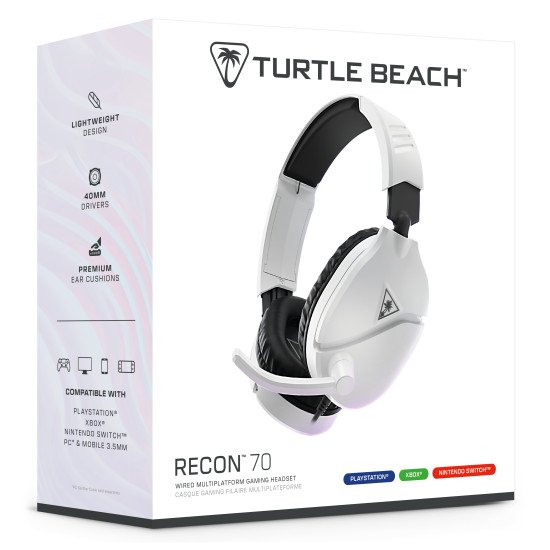 Turtle Beach Casque gaming multiplateforme Recon 70 - PS5, PS4, PC, Switch, et appareils mobiles avec prise 3,5 mm - microphone à bascule, écouteurs de 40 mm Turtle Beach Casque gaming multiplateforme Recon 70 - PS5, PS4, PC, Switch, et appareils mobiles avec prise 3,5 mm - microphone à bascule, écouteurs de 40 mm