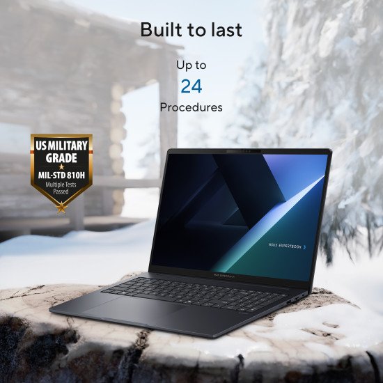 ASUS ExpertBook B3 B3605CCA-MB1196X Intel Core Ultra 7 255H Ordinateur portable 40,6 cm (16") WUXGA 16 Go DDR5-SDRAM 512 Go SSD Wi-Fi 6E (802.11ax) Windows 11 Pro US International Noir, Gris