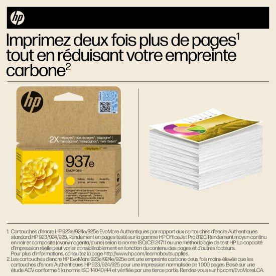 HP 937e Cartouche d'encre authentique Jaune EvoMore HP 937e Cartouche d'encre authentique Jaune EvoMore
