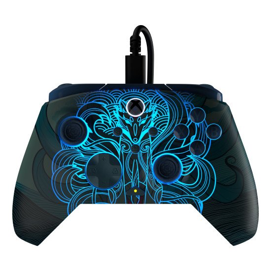 Turtle Beach Rematch Advanced Blue Kitsune Manette de jeu filaire - Licence Xbox Series XS, Xbox One et PC avec Phosphorescent, Boutons Programmables, Gâchettes, commandes audio et câble de 2.5 m
