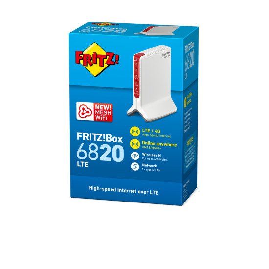 AVM FRITZ! Box 6820 LTE routeur sans fil Monobande (2,4 GHz) Gigabit Ethernet 4G Rouge, Blanc