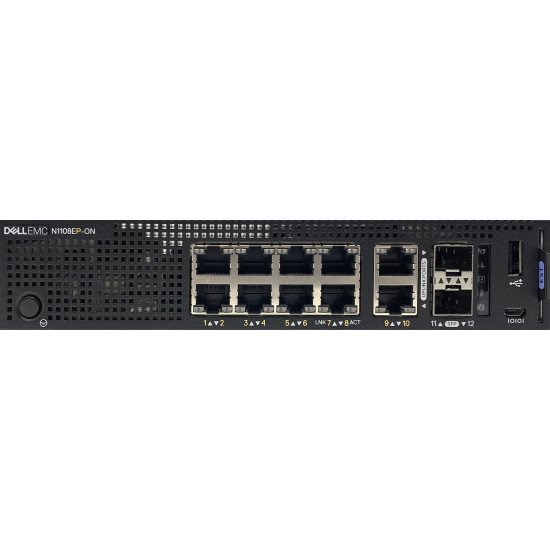 DELL N-Series N1108EP-ON Géré L2 Gigabit Ethernet 1U Noir