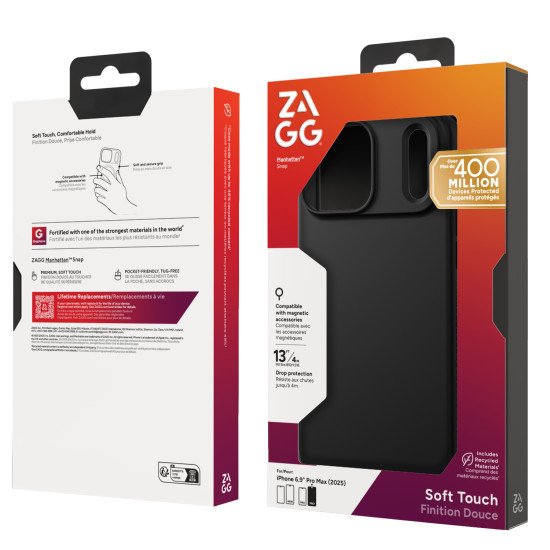 ZAGG Manhattan Snap coque de protection pour téléphones portables 17,5 cm (6.9") Housse Noir ZAGG Manhattan Snap coque de protection pour téléphones portables 17,5 cm (6.9") Housse Noir