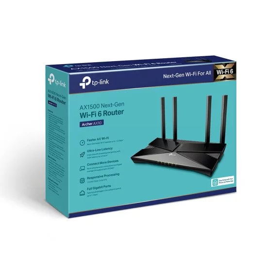 TP-LINK Archer AX10 routeur sans fil Bi-bande (2,4 GHz / 5 GHz) Gigabit Ethernet Noir TP-LINK Archer AX10 routeur sans fil Bi-bande (2,4 GHz / 5 GHz) Gigabit Ethernet Noir