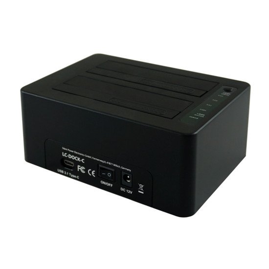 LC-Power LC-DOCK-C Station d'accueil de disques de stockage USB 3.2 Gen 2 (3.1 Gen 2) Type-C Noir