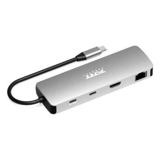 Port Designs 900164 station d'accueil Avec fil USB 3.2 Gen 1 (3.1 Gen 1) Type-C Acier inoxydable