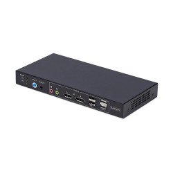 StarTech.com Switch KVM DisplayPort 2 Ports avec Matrice Vidéo Double Vue, 4K 60Hz, Hub 4x Ports USB, Commutateur KVM, Commutation par Touche de Raccourci, Matrice KVM DP 1.2, Conforme TAA