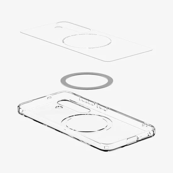 Spigen Ultra Hybrid (MagFit) coque de protection pour téléphones portables 17 cm (6.7") Housse Transparent, Blanc Spigen Ultra Hybrid (MagFit) coque de protection pour téléphones portables 17 cm (6.7") Housse Transparent, Blanc