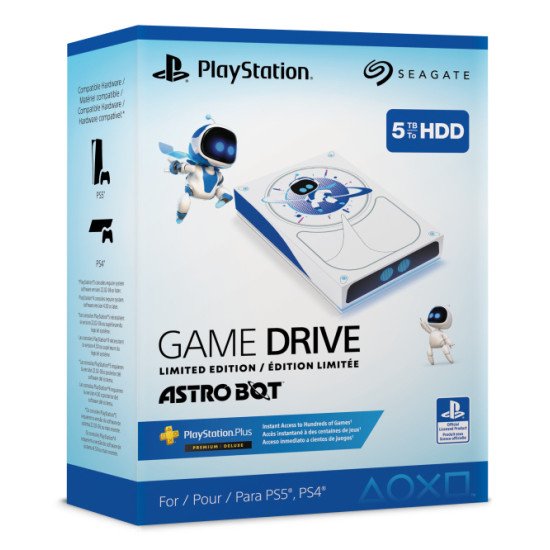 Seagate Game Drive Astro Bot disque dur externe 5 To 2.0/3.2 Gen 1 (3.1 Gen 1) Blanc, Bleu