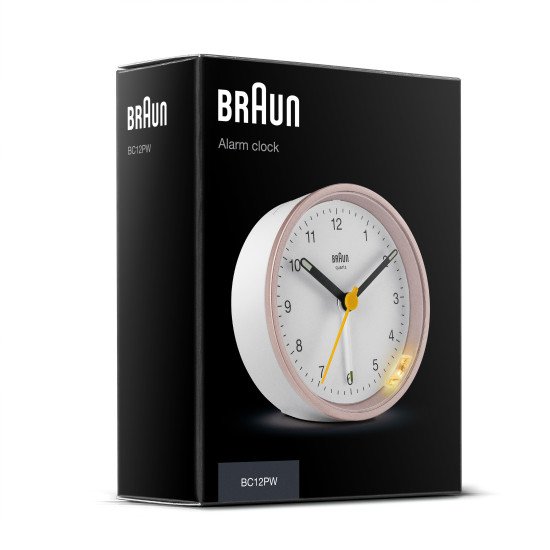 Braun BC12 Horloge murale à quartz Rose, Blanc