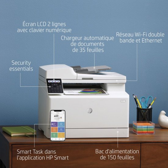 HP Color LaserJet Pro Imprimante multifonction M183fw, Impression, copie, scan, fax, Chargeur automatique de documents de 35 feuilles; Eco-énergétique; Sécurité renforcée; Wi-Fi double bande