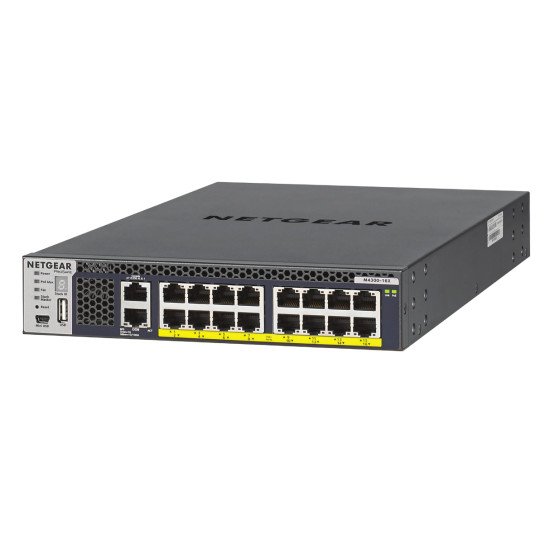 Netgear M4300-16X Géré L3 10G Ethernet (100/1000/10000) Noir 1U Connexion Ethernet, supportant l'alimentation via ce port (PoE)